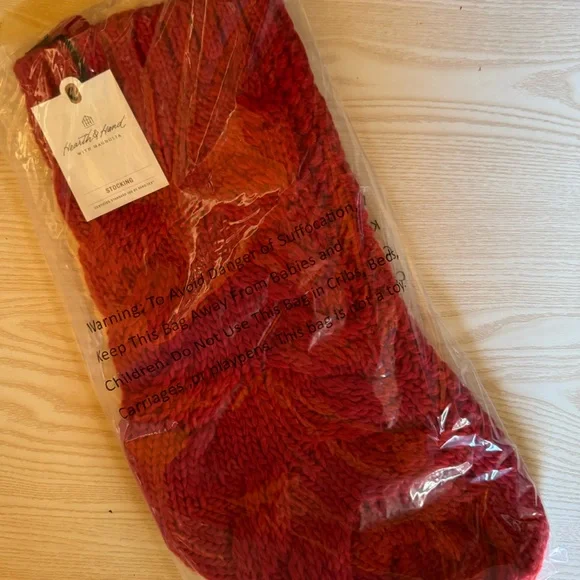 NEW Hearth & Hand red knit Christmas stocking - Picture 5 of 6